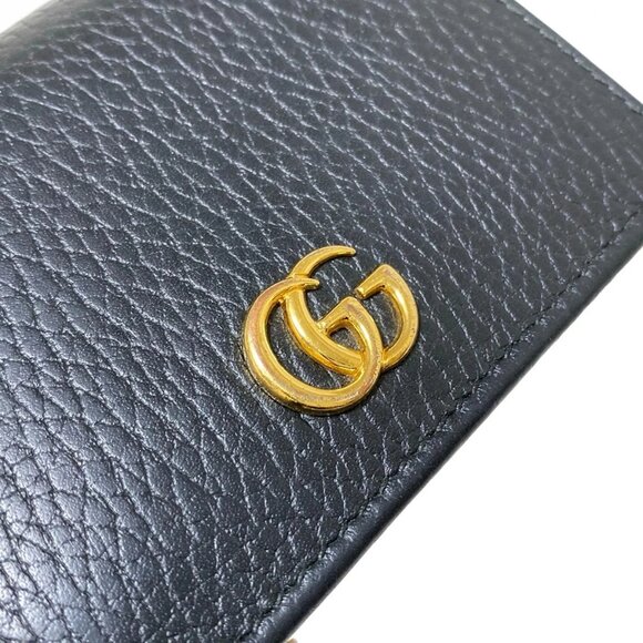 Authentic GUCCI GG Marmont Black Leather Bifold Wallet bran343-111425 - Picture 5 of 7